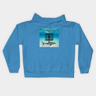 shark lover water world Kids Hoodie